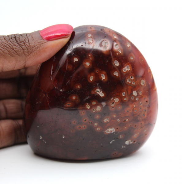 Polished Madagascar Carnelian - Small Natural Stone for Collection and Decoration