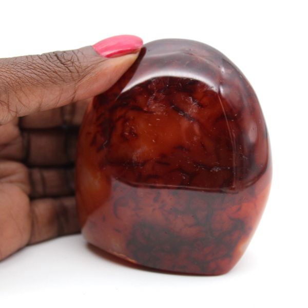 Polished Carnelian Compact Ornament - Authentic Mineral Madagascar (370g)