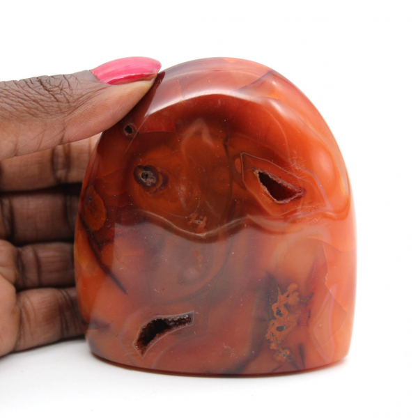 Small Polished Carnelian Specimen - Authentic Mineral Ornament from Madagascar