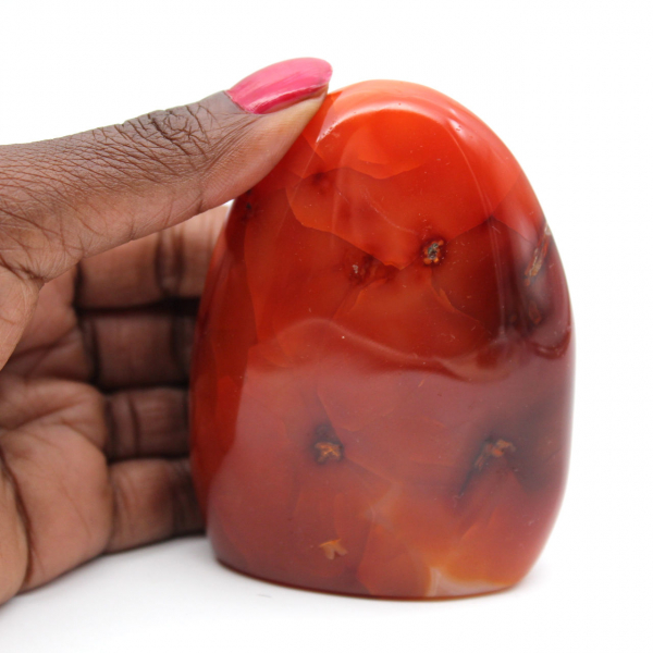 Polished Carnelian Small Specimen - Authentic Natural Stone from Madagascar (295g)