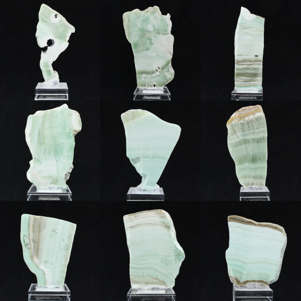 Natural Green Aragonite stone slice