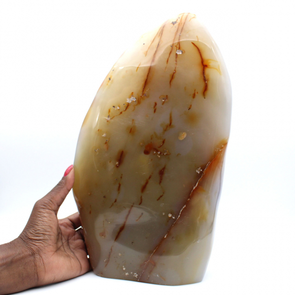 Large polished Carnelian mineral ornament, rare collector's item