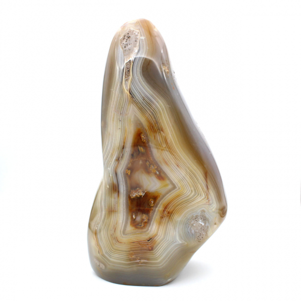 Polished natural carnelian, large mineral ornament from Madagascar