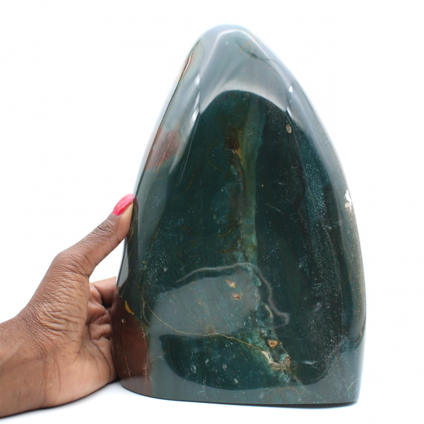 Polished green jasper, solid ornament, natural stone, Madagascar
