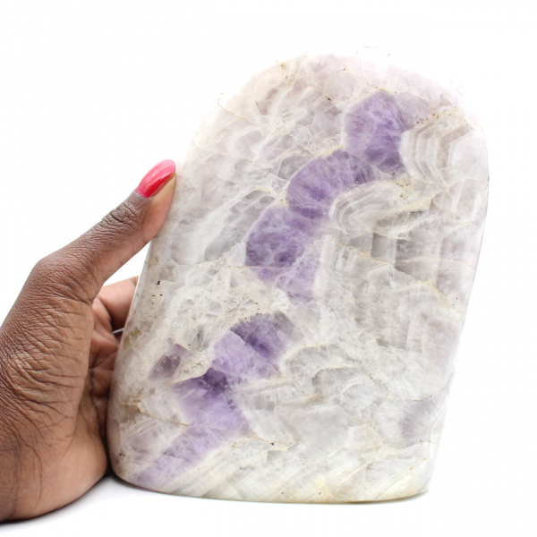 Polished amethyst, massive mineral ornament, specimen, Madagascar