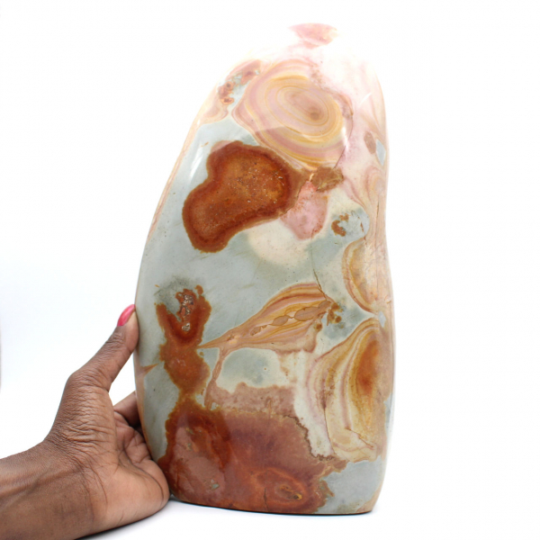 Large decorative polished Jasper stone, natural mineral, Madagascar