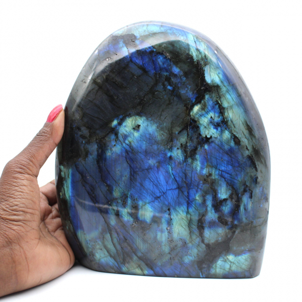 Polished Labradorite, natural collectible stone, large format, Madagascar