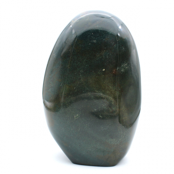 Large polished green jasper stone, mineral specimen, Madagascar