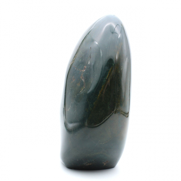 Large polished green jasper stone, mineral specimen, Madagascar