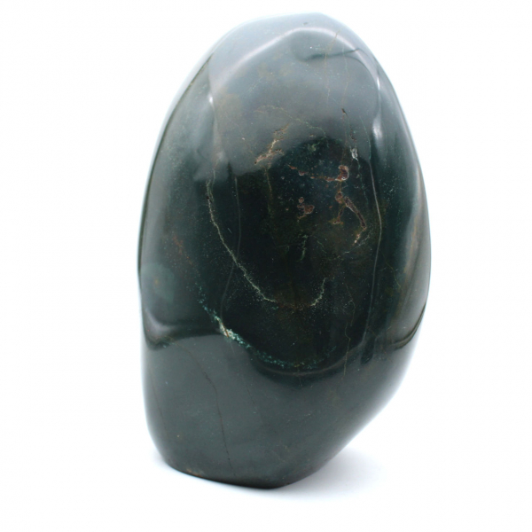 Large polished green jasper stone, mineral specimen, Madagascar
