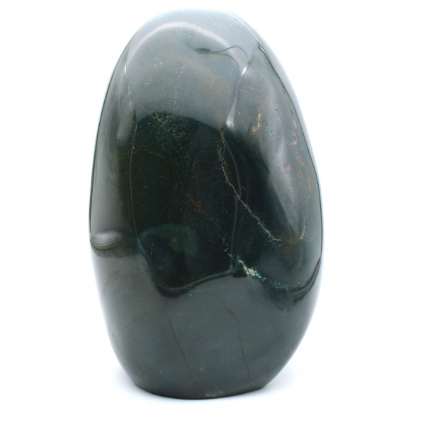 Large polished green jasper stone, mineral specimen, Madagascar