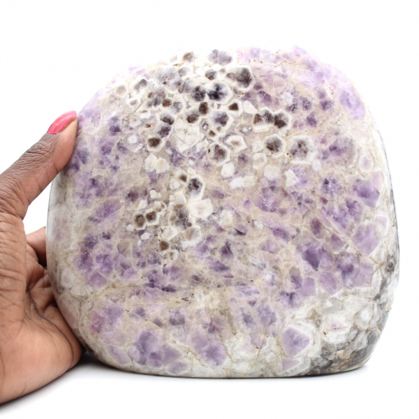Polished amethyst, decorative natural stone, large specimen, Madagascar