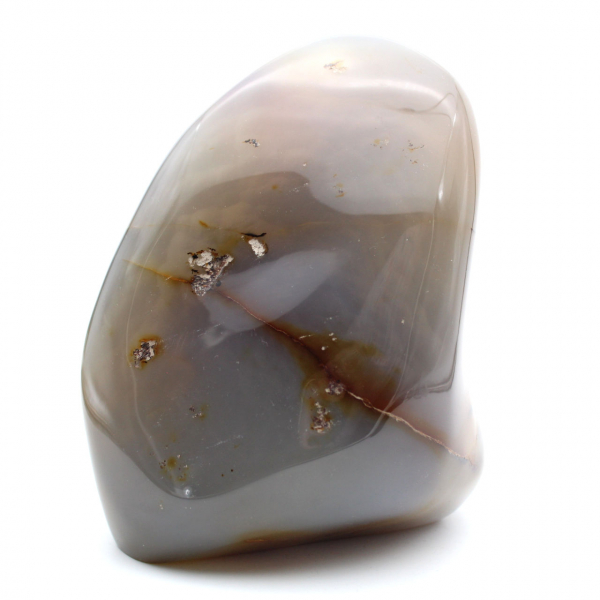 Polished carnelian, large red-orange mineral ornament, Madagascar