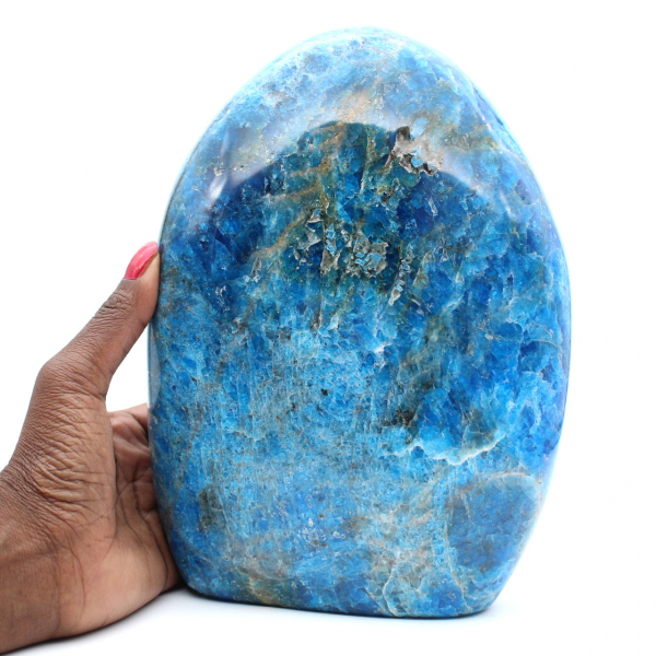 Giant polished apatite, prestigious ornamental stone, Madagascar