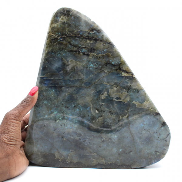 Giant polished Labradorite specimen, unique decorative stone, Madagascar