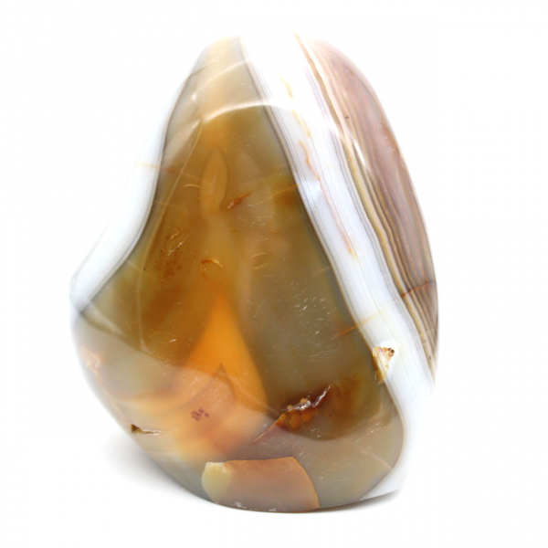 Polished carnelian, natural stone ornament, large format, Madagascar