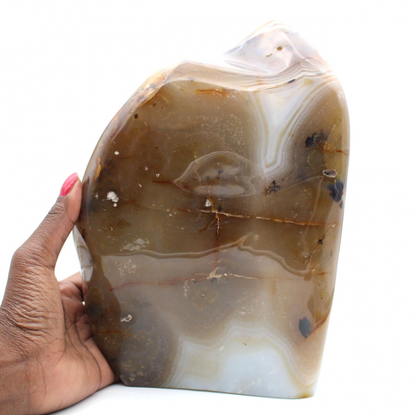 Polished Carnelian stone from Madagascar, XXL mineral decoration