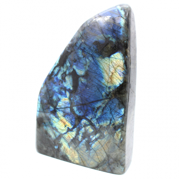 Large polished Labradorite stone, prestigious decorative specimen, Madagascar