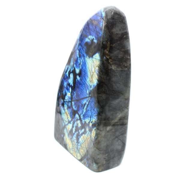 Large polished Labradorite stone, prestigious decorative specimen, Madagascar