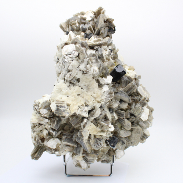 Mica and tourmaline on white quartz from Afghanistan