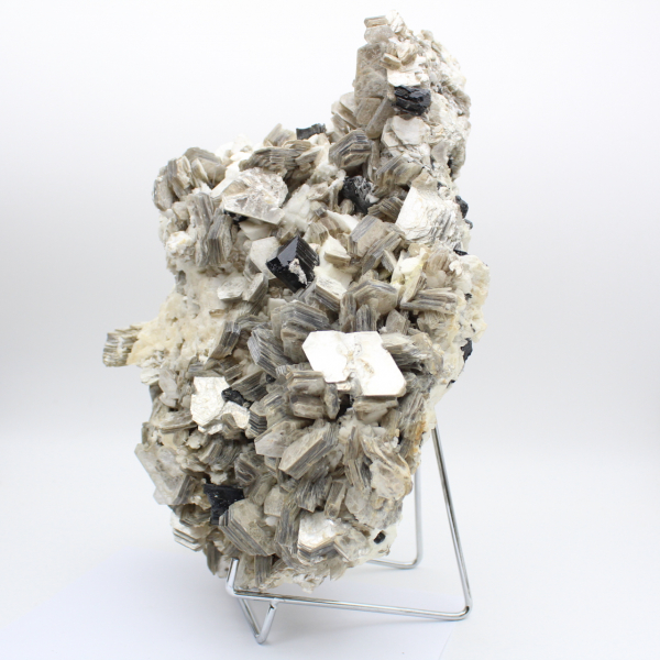 Mica and tourmaline on white quartz from Afghanistan