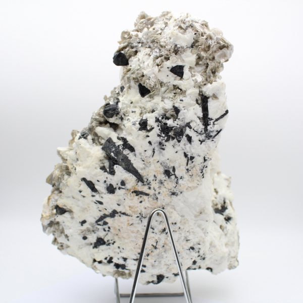 Mica and tourmaline on white quartz from Afghanistan