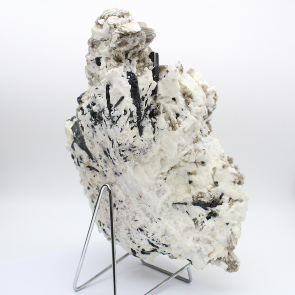 Mica and tourmaline on white quartz from Afghanistan
