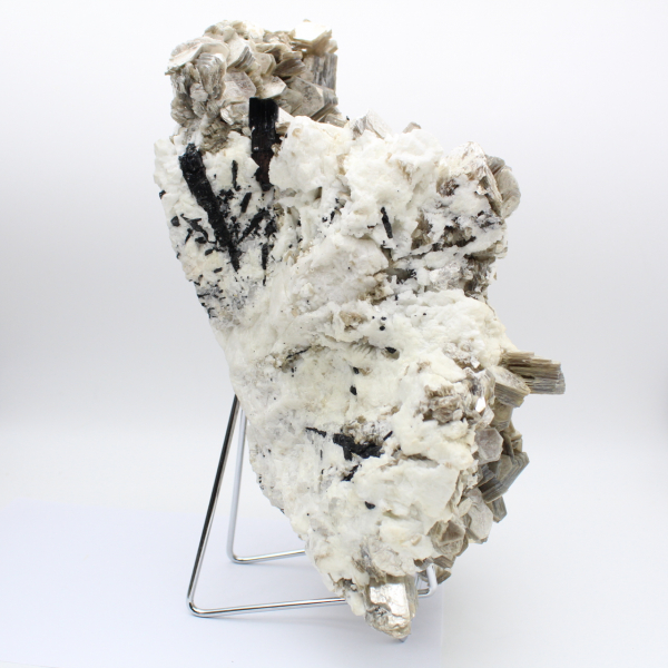 Mica and tourmaline on white quartz from Afghanistan