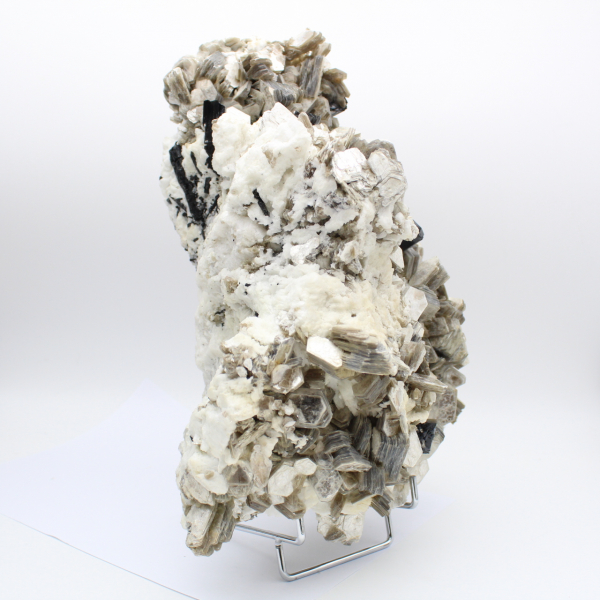 Mica and tourmaline on white quartz from Afghanistan
