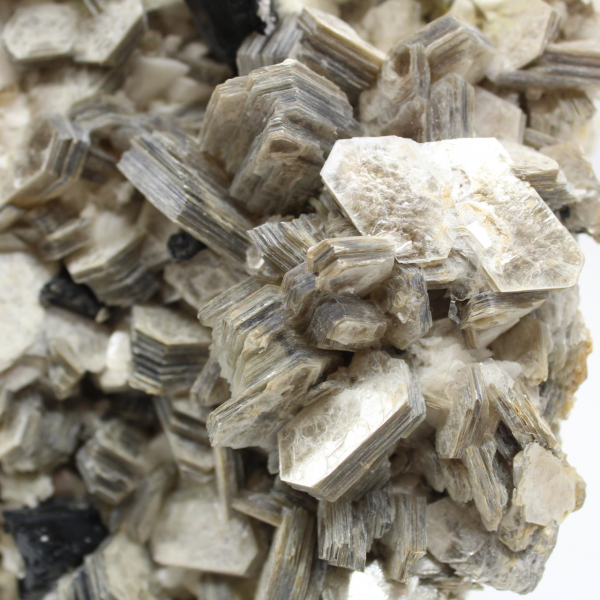 Mica and tourmaline on white quartz from Afghanistan