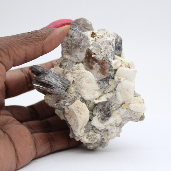 White quartz with natural Afghan mica