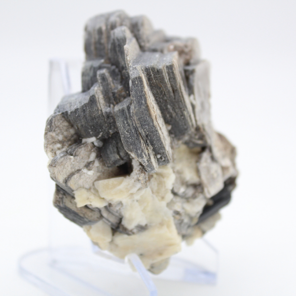 Mica and tourmaline on raw Afghan quartz