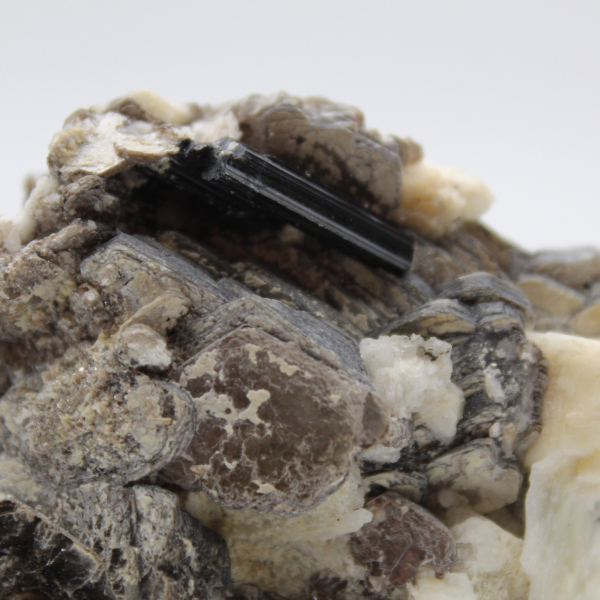 Mica and tourmaline on raw Afghan quartz