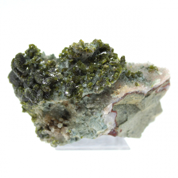 Moroccan epidote on beige matrix of origin