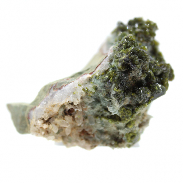Moroccan epidote on beige matrix of origin