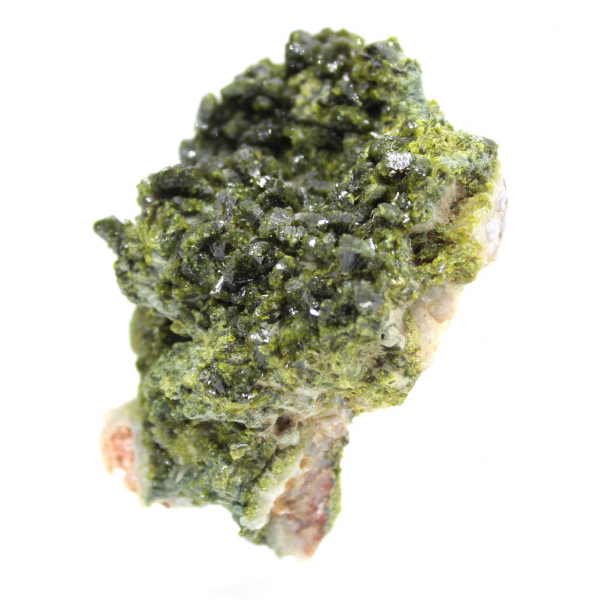 Specimen of Moroccan epidote on rock matrix