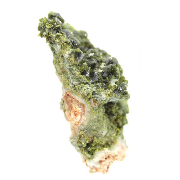 Specimen of Moroccan epidote on rock matrix