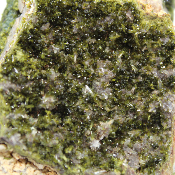 Green epidote crystals on a matrix from the High Atlas