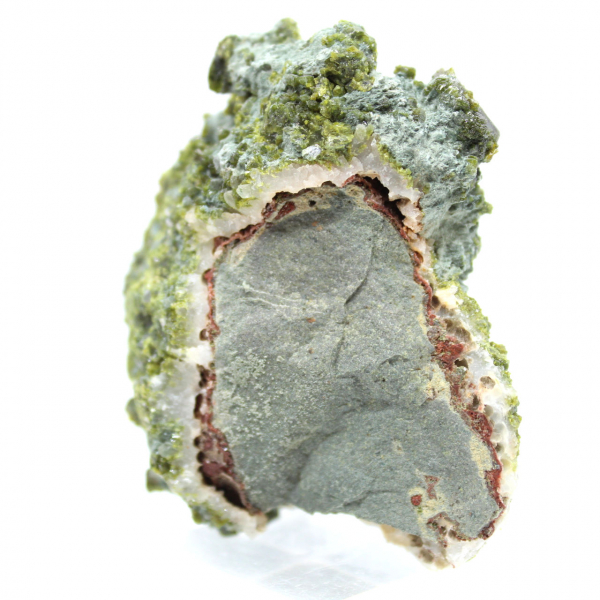 Epidote crystallized on matrix from Morocco
