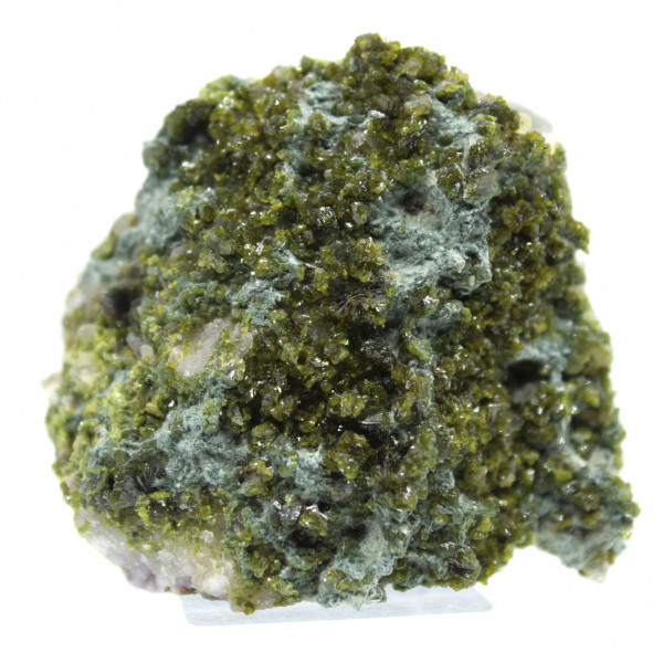 Green epidote crystals from Morocco on host rock