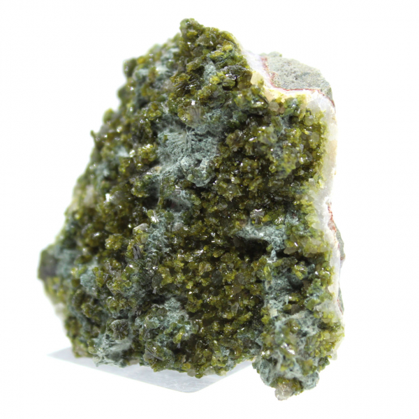 Green epidote crystals from Morocco on host rock