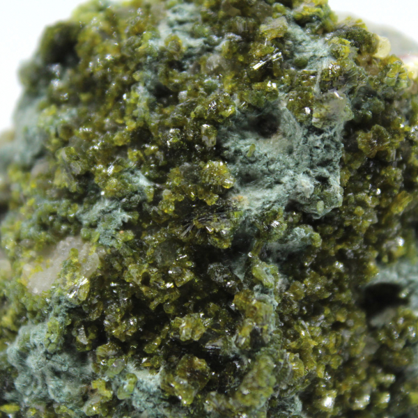 Green epidote crystals from Morocco on host rock