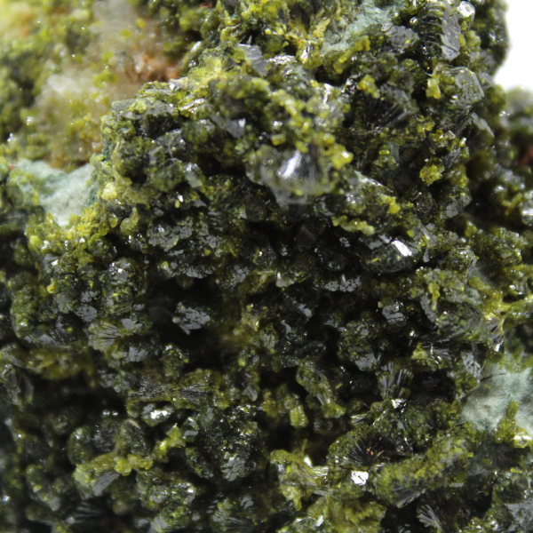 Green epidote crystals on an Imilchil matrix