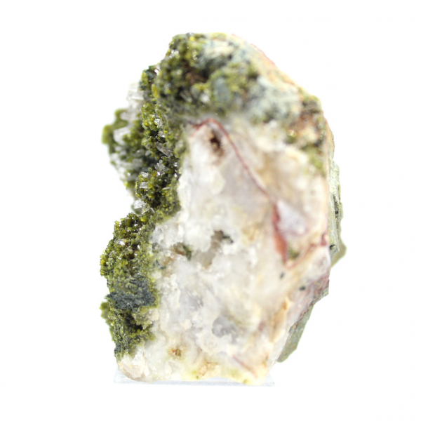 Green epidote crystals on matrix from Morocco