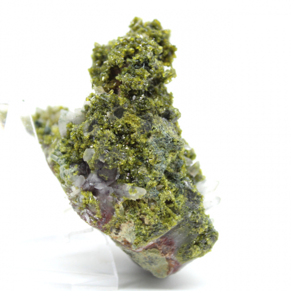 Natural specimen of green epidote from Morocco