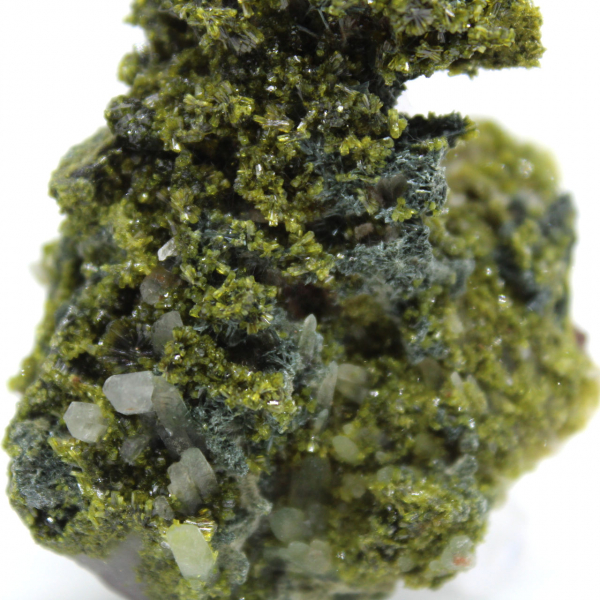 Natural specimen of green epidote from Morocco