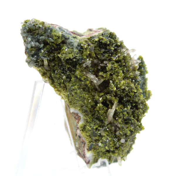 Green epidote from Morocco on thin matrix