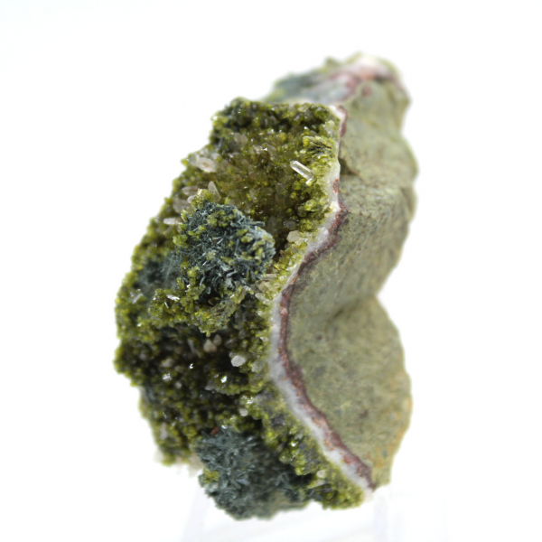 Green epidote from Morocco on thin matrix