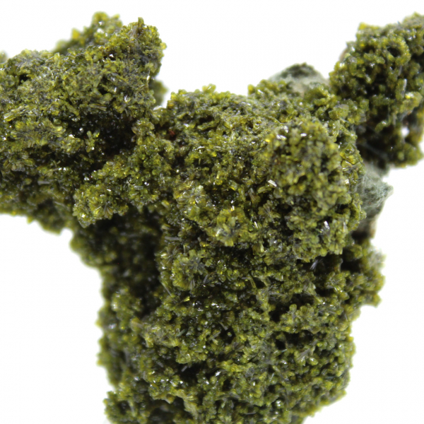 Green epidote crystals on matrix from Morocco