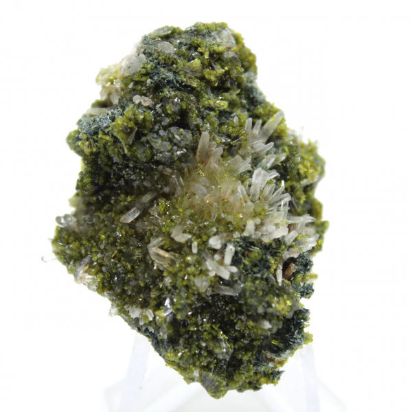 Mini epidote crystals on matrix from Morocco